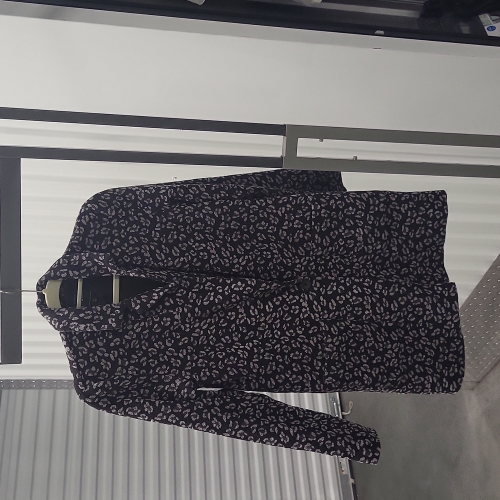 Lucky Brand animal print pea coat